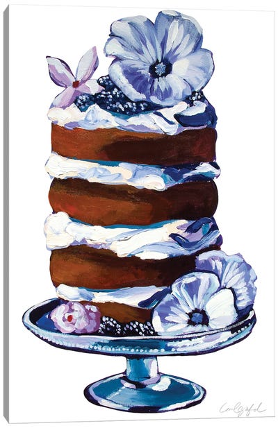 Blackberry Hibiscus Cake Canvas Art Print - Cake & Cupcake Art