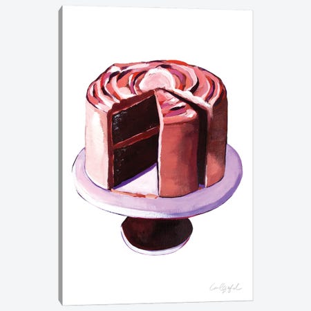 Chocolate Cake And Slice Canvas Print #LGF49} by Laurel Greenfield Canvas Art Print