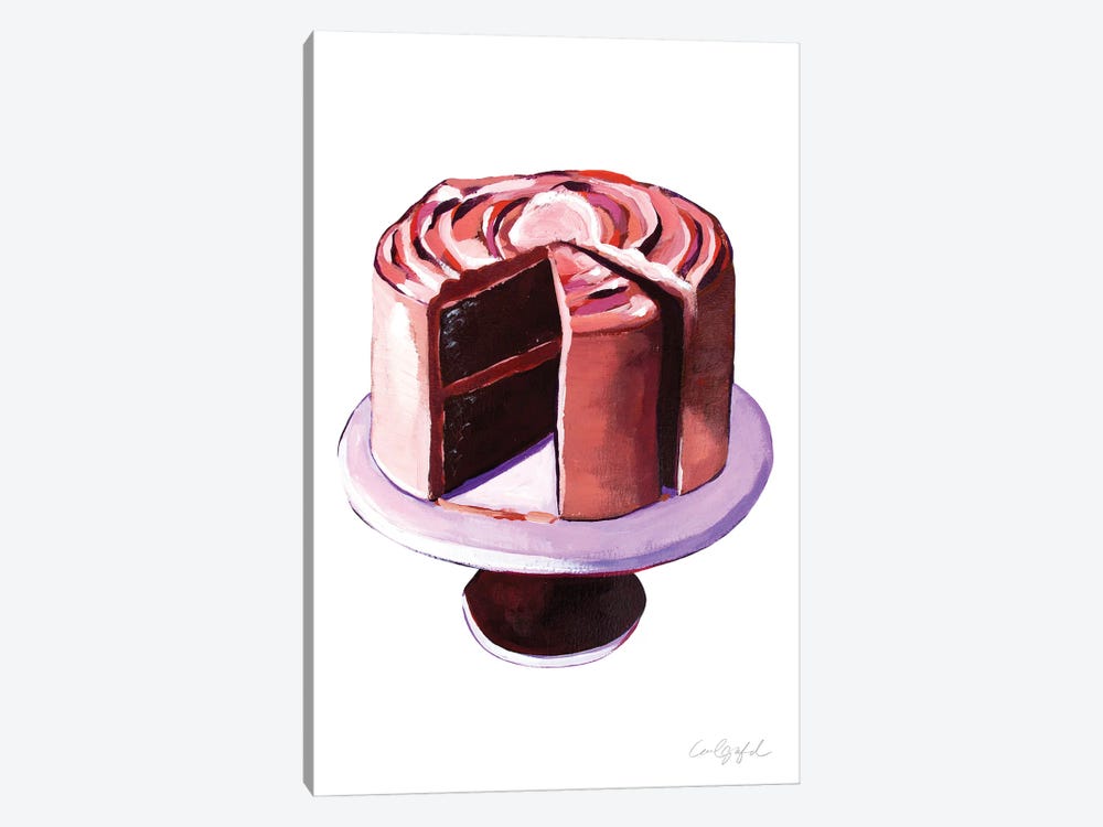 Chocolate Cake And Slice 1-piece Art Print