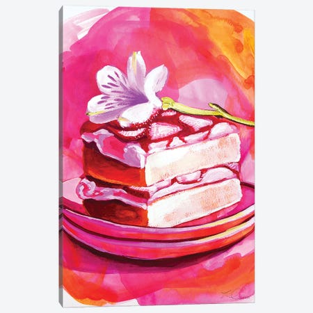 Strawberry Flower Cake Canvas Print #LGF51} by Laurel Greenfield Canvas Art