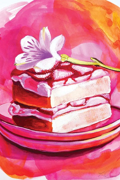 Laurel Greenfield: Strawberry Flower Cake by Laurel Greenfield