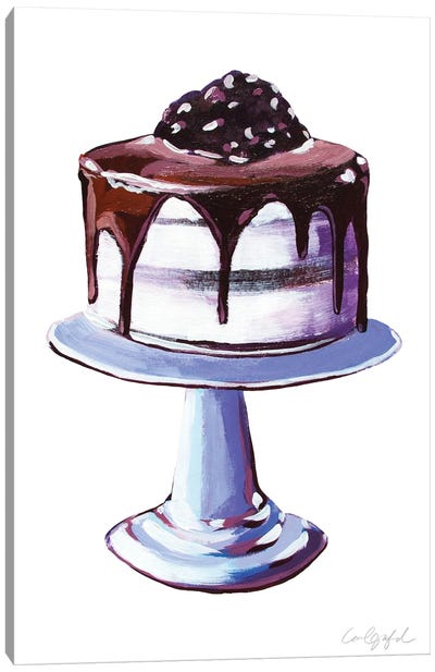 Chocolate Drip with Vanilla Ice Cream Canvas Art Print - Cake & Cupcake Art