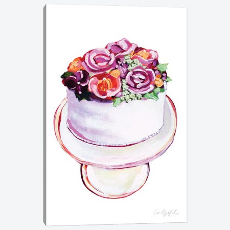 Vanilla Flower Cake Canvas Print #LGF53} by Laurel Greenfield Canvas Artwork