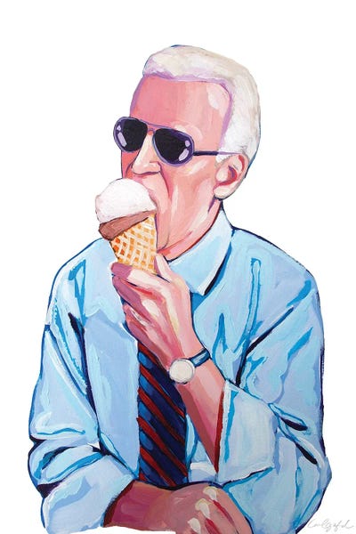 Joe Biden Loves Ice Cream by Laurel Greenfield metal wall art