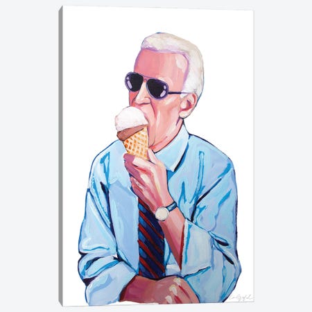 Joe Biden Loves Ice Cream Canvas Print #LGF55} by Laurel Greenfield Art Print