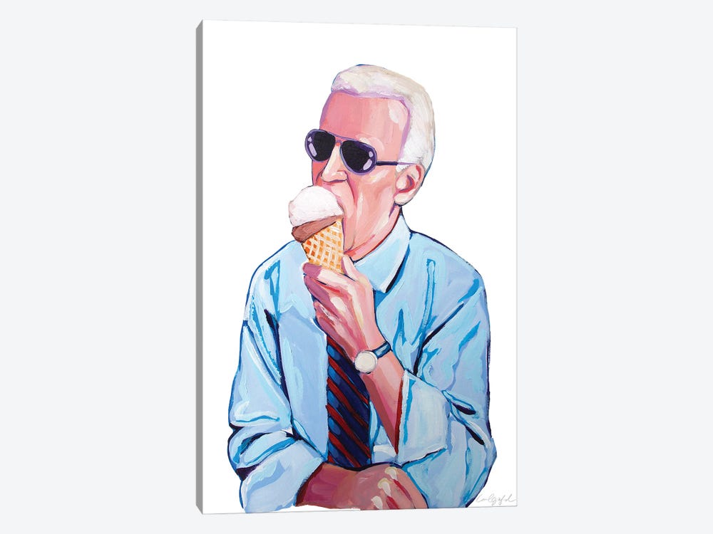 Joe Biden Loves Ice Cream by Laurel Greenfield 1-piece Canvas Art