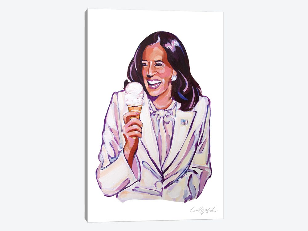 Kamala Harris Loves Ice Cream by Laurel Greenfield 1-piece Art Print