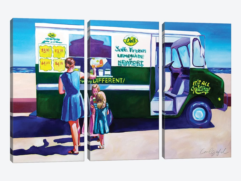 Dels Lemonade Truck by Laurel Greenfield 3-piece Canvas Print