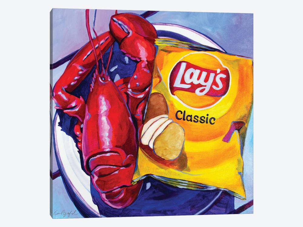 Lobster And Lays by Laurel Greenfield 1-piece Canvas Art