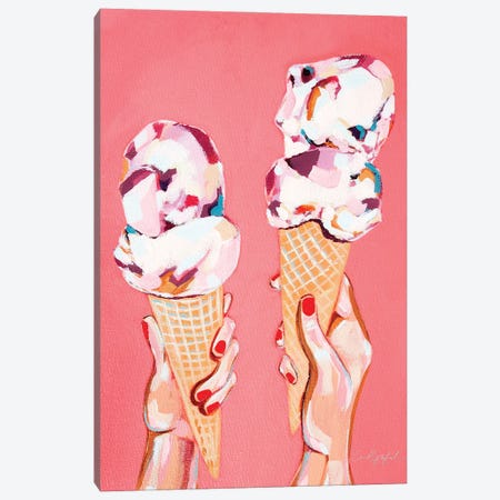 Love And Ice Cream Canvas Print #LGF60} by Laurel Greenfield Art Print