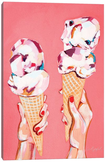Love And Ice Cream Canvas Art Print - Similar to Wayne Thiebaud