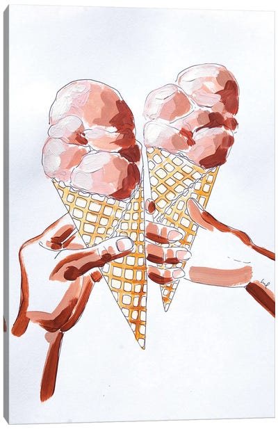 Ice Cream HAnds Study Canvas Art Print - Laurel Greenfield