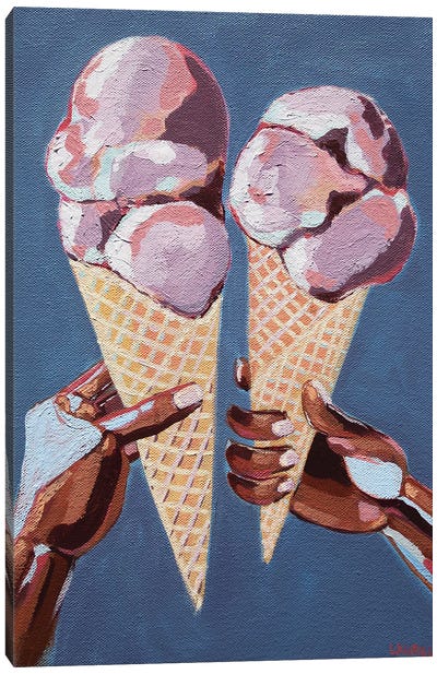 Love And Waffle Cones Canvas Art Print - Laurel Greenfield