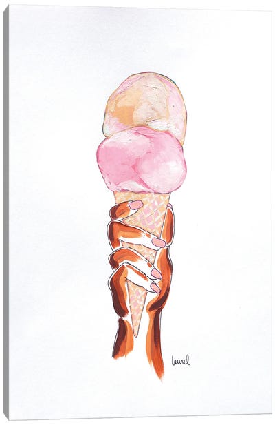 Ice Cream HAnd I Canvas Art Print - Laurel Greenfield