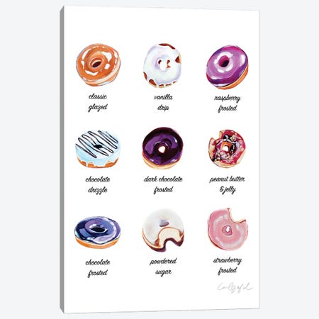Donut Poster Canvas Print #LGF67} by Laurel Greenfield Canvas Artwork