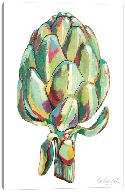 Green Artichoke Canvas Art Print - Vegetable Art