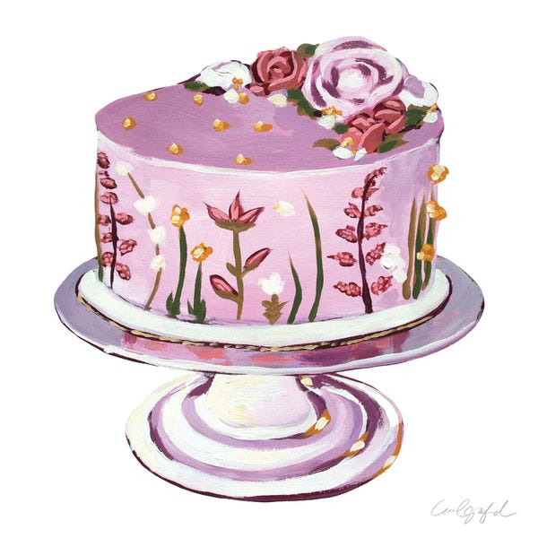 Laurel Greenfield: Pink Delicate Flower Cake by Laurel Greenfield