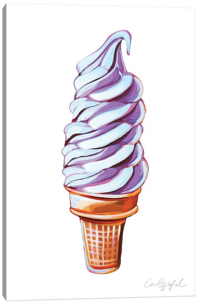 Purple Soft Serve Canvas Art Print - Ice Cream & Popsicle Art