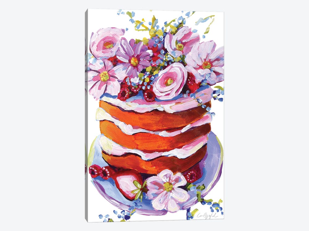 Spring Floral Cake by Laurel Greenfield 1-piece Canvas Wall Art