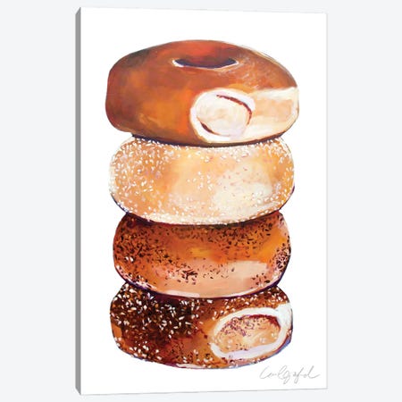 Stack of Bagels Canvas Print #LGF88} by Laurel Greenfield Canvas Art Print