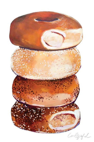 Kitchen: Stack of Bagels by Laurel Greenfield