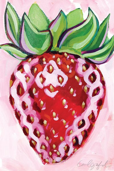 Laurel Greenfield: Strawberry on Pink by Laurel Greenfield