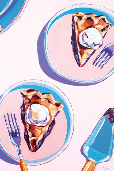 The Art Of Fine Dining: Two Slices of Blueberry Pie by Laurel Greenfield