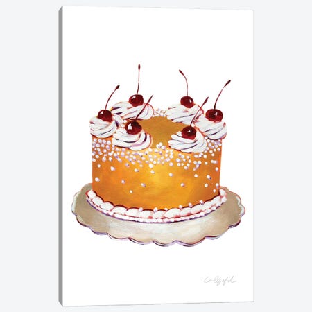 Golden Cake with Cherries Canvas Print #LGF95} by Laurel Greenfield Canvas Print