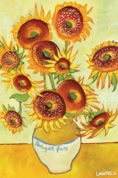 Kitchen: Bagel Sunflowers by Laurel Greenfield