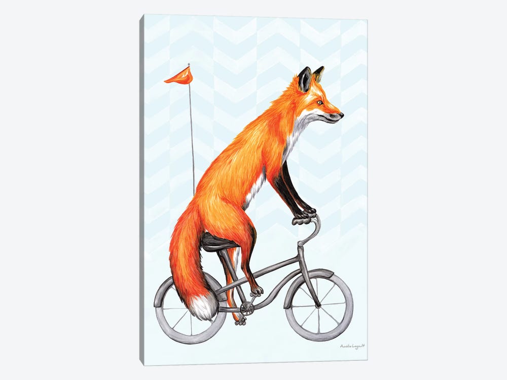 Fox On Bike by Amélie Legault 1-piece Canvas Print