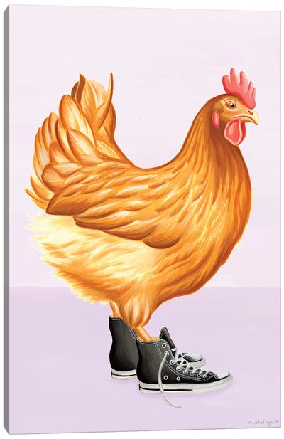 Hen Converse Canvas Art Print - Chicken & Rooster Art