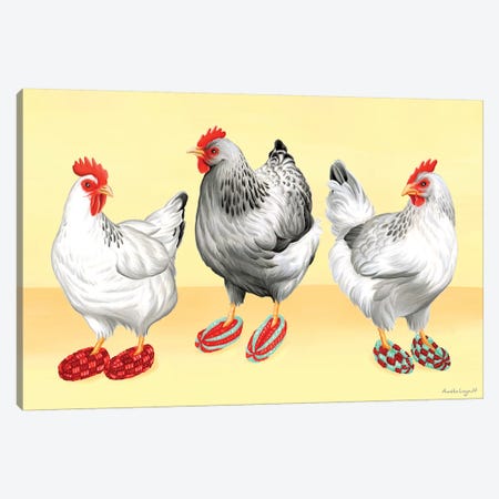 Hens Slippers Canvas Print #LGL21} by Amélie Legault Canvas Print