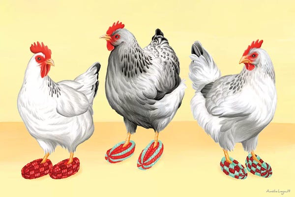 Chickens & Roosters: Hens Slippers by Amélie Legault