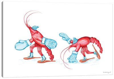 Lobsters Snowshoes Canvas Art Print - Lobster Art
