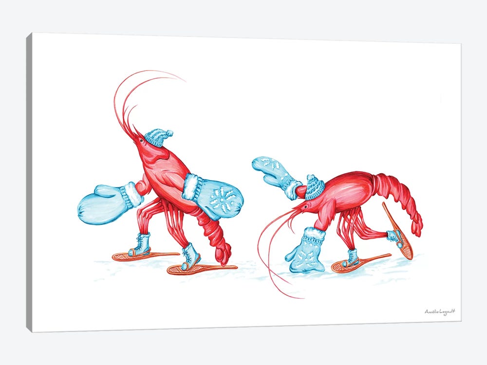 Lobsters Snowshoes by Amélie Legault 1-piece Art Print