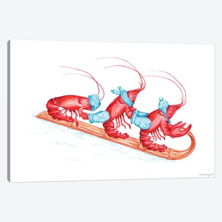 Lobsters Toboggan Canvas Print #LGL24} by Amélie Legault Canvas Art