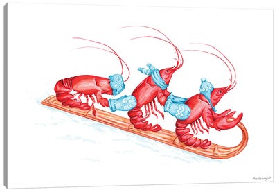 Lobsters Toboggan Canvas Art Print