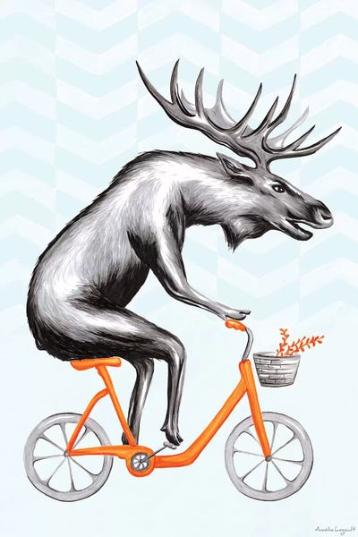 Bicycles: Moose On Bike by Amélie Legault