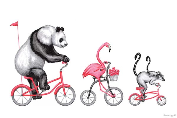 Pandas: Pink Trio by Amélie Legault