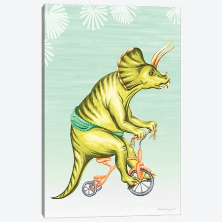 Triceratops On Bike Canvas Print #LGL41} by Amélie Legault Canvas Print