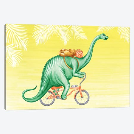 Brontosaurus On Bike Canvas Print #LGL4} by Amélie Legault Canvas Print