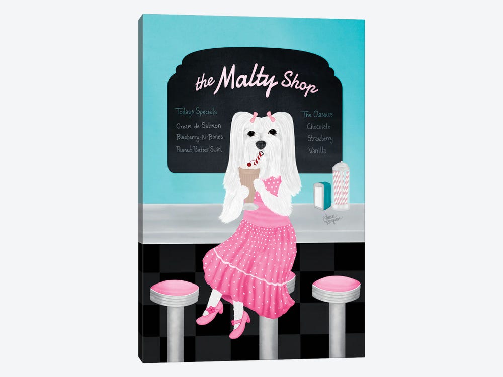 Lucy At The Malty Shop by Laura Bergsma 1-piece Canvas Wall Art