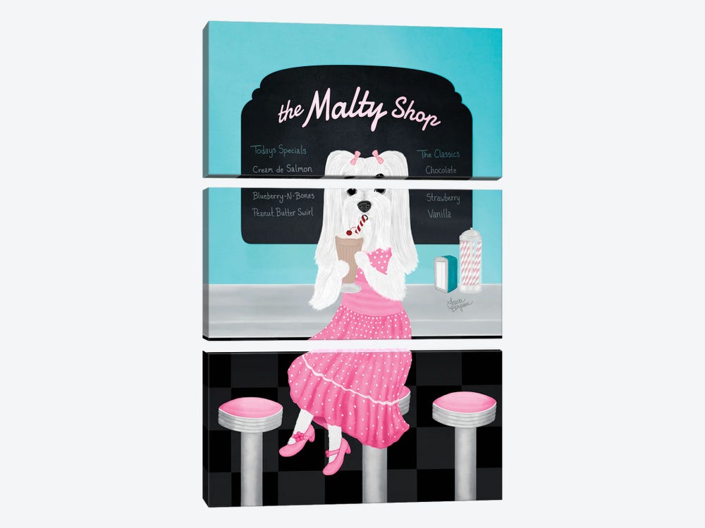 Lucy At The Malty Shop by Laura Bergsma 3-piece Canvas Art