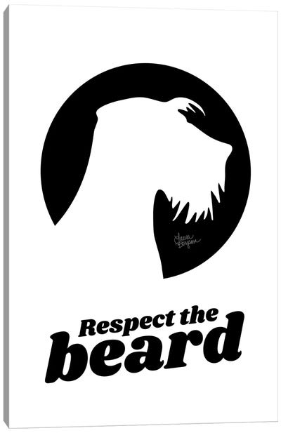 Respect The Beard (Poster) Canvas Art Print - Schnauzer Art