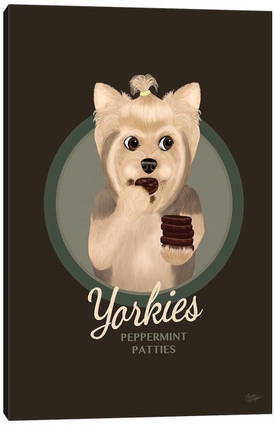 Yorkies Peppermint Patties (Dark Chocolate) Canvas Art Print - Cookie Art