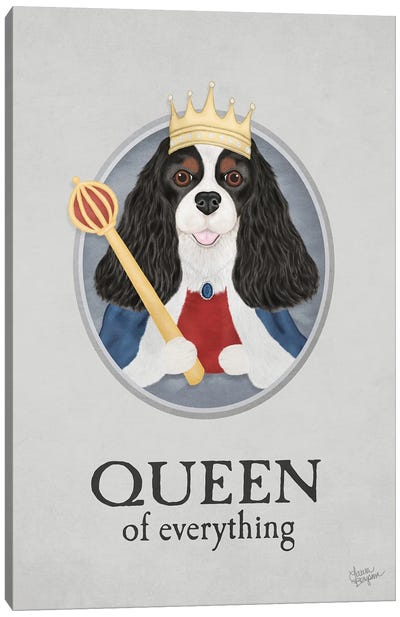 Queen Of Everything (Tricolor) Canvas Art Print - Cavalier King Charles Spaniel Art