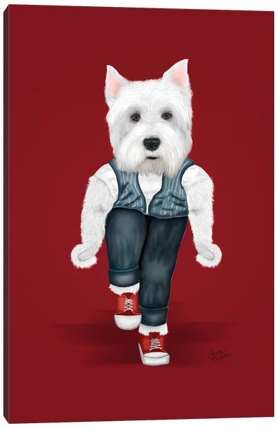 Westie Side Story Canvas Art Print - West Highland White Terrier Art