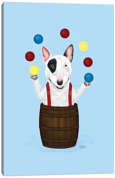 Bull Terrier Canvas Art Print - Laura Bergsma