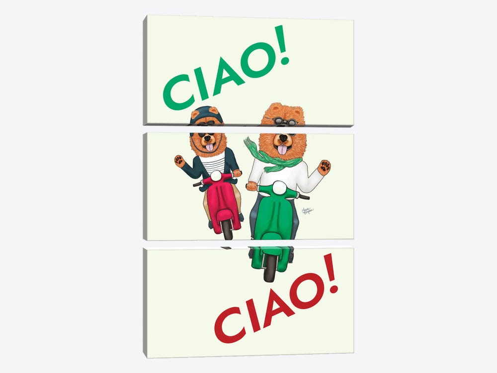 Ciao Ciao by Laura Bergsma 3-piece Canvas Wall Art