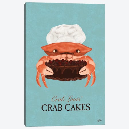 Crab Cakes (Chocolate) Canvas Print #LGS26} by Laura Bergsma Art Print